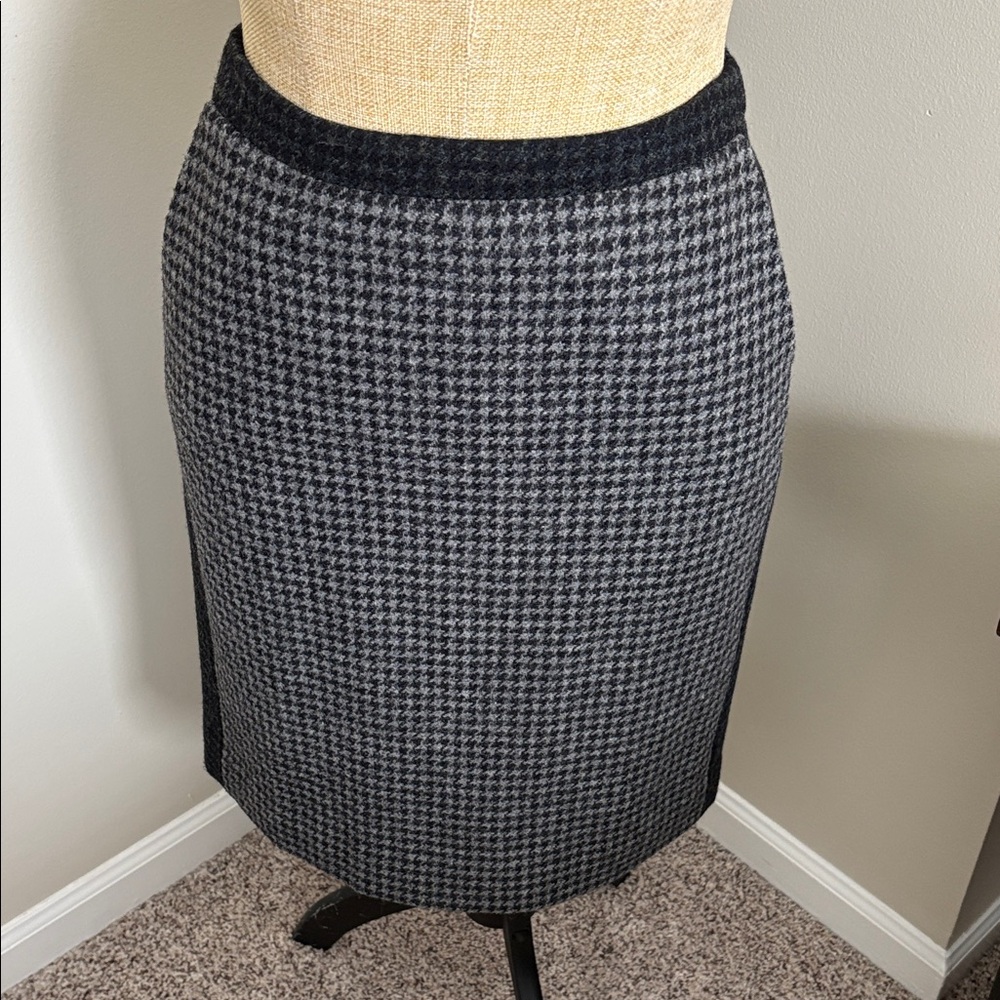 J. Crew Wool Black and Gray Pencil Skirt